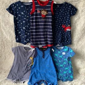 Lot of 6 - 18 Month Summer Rompers